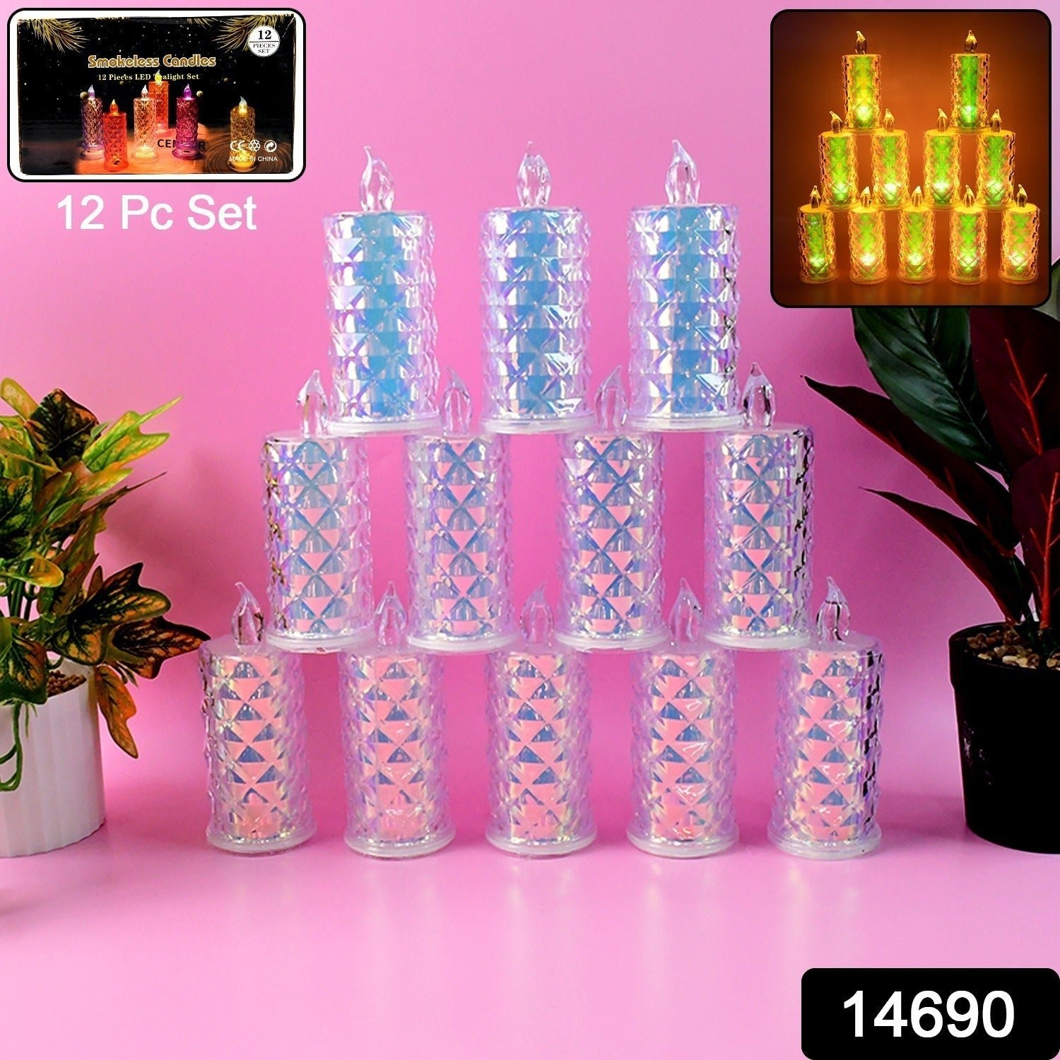 Smokeless LED Candles (12 Pc)