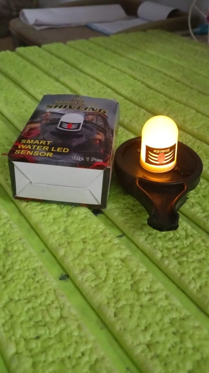 Water Sensor LED Shivling Idol for Pooja & Festivals