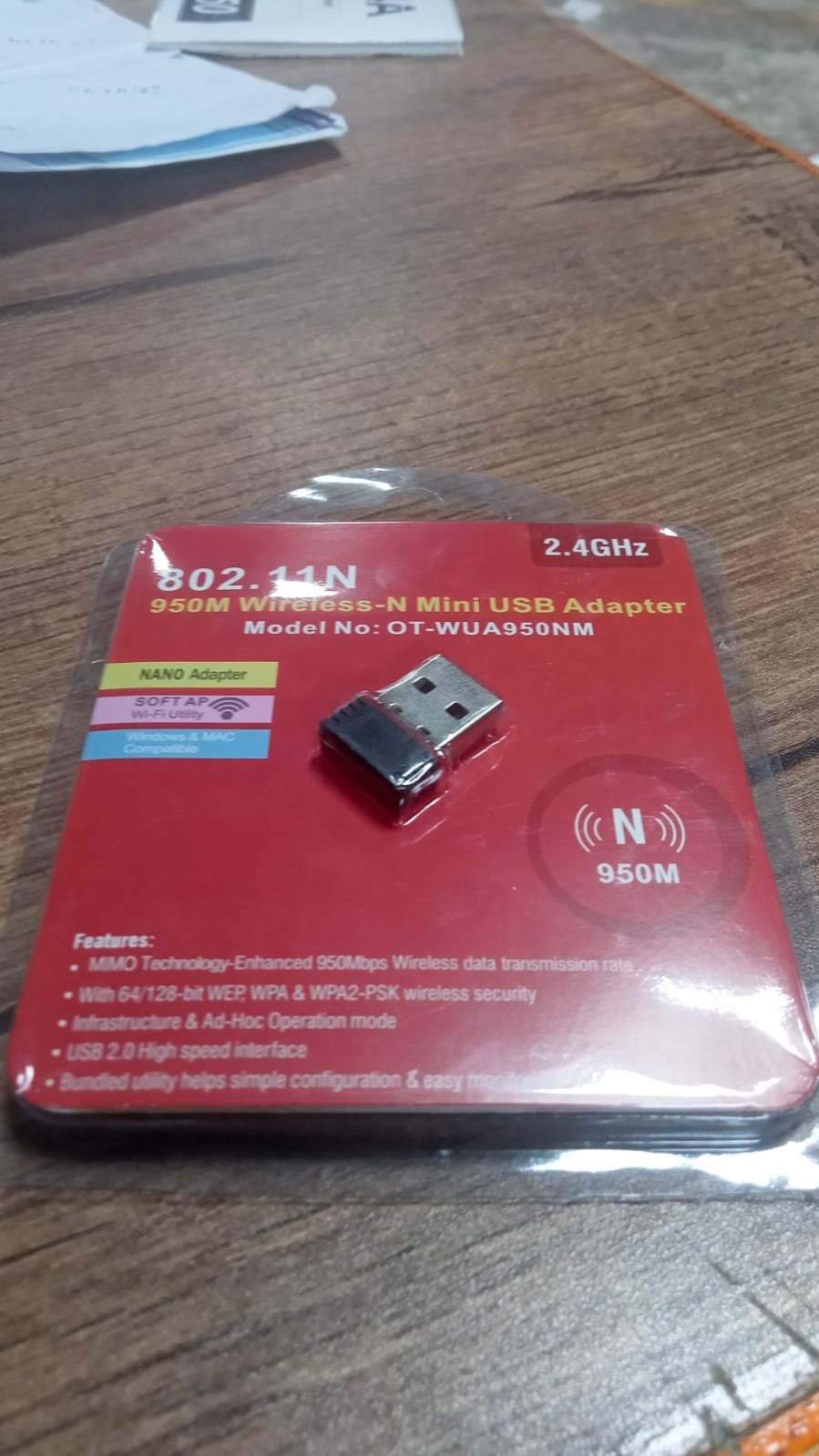 Wireless Mini Wi-Fi Network Adapter with Driver CD for Computer & Laptop