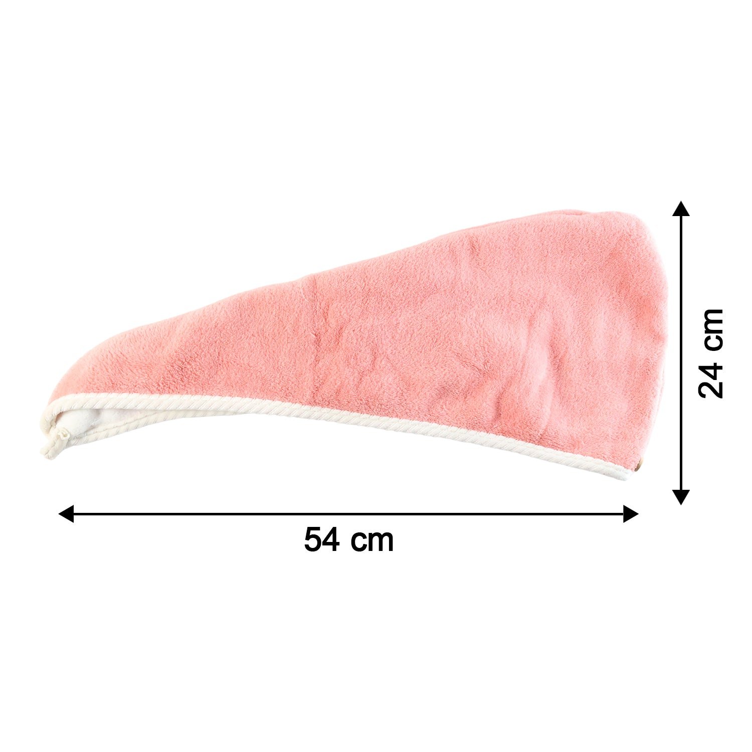 Soft Microfiber Hair Drying Towel Cap with Button Loop (1 Pc)