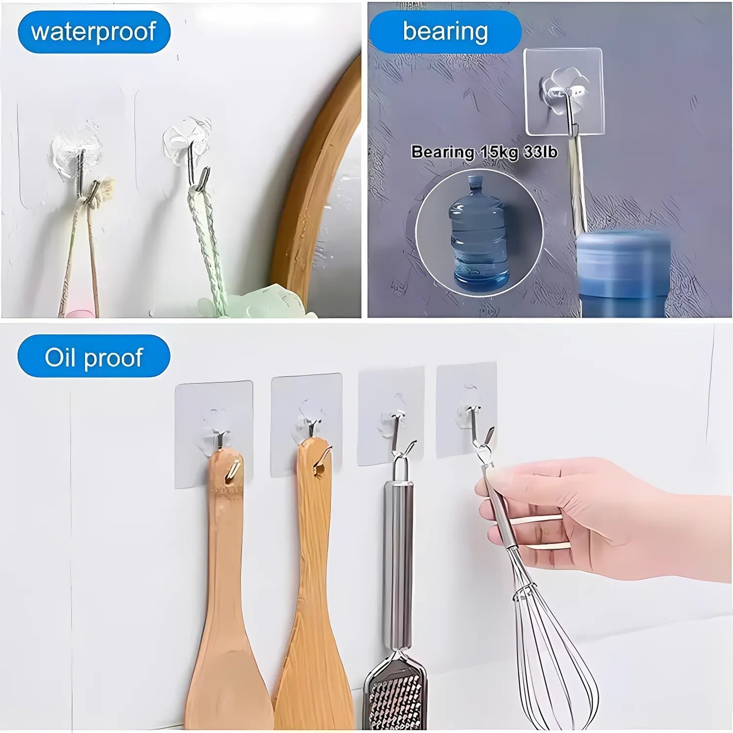 Self Adhesive Transparent Wall Hook (1 Pc)