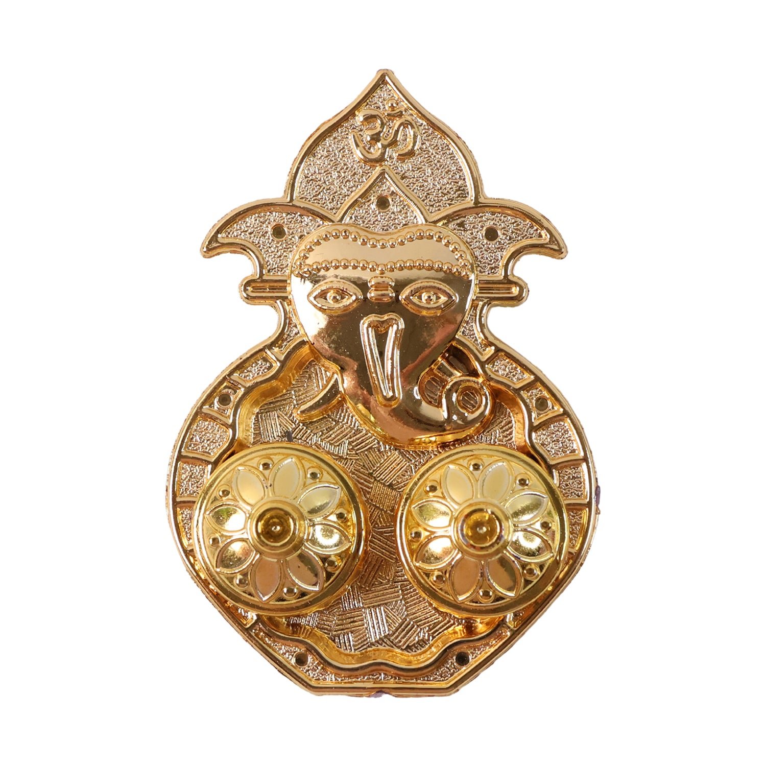 Traditional Golden Lord Ganesha Kumkum Dish  (1 Pc)