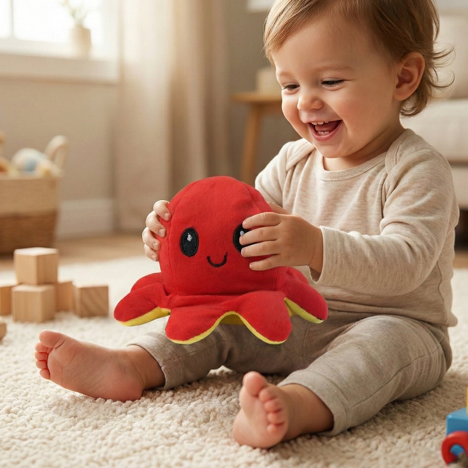 Reversible Octopus Mini Plush Toy  (1 Pc)