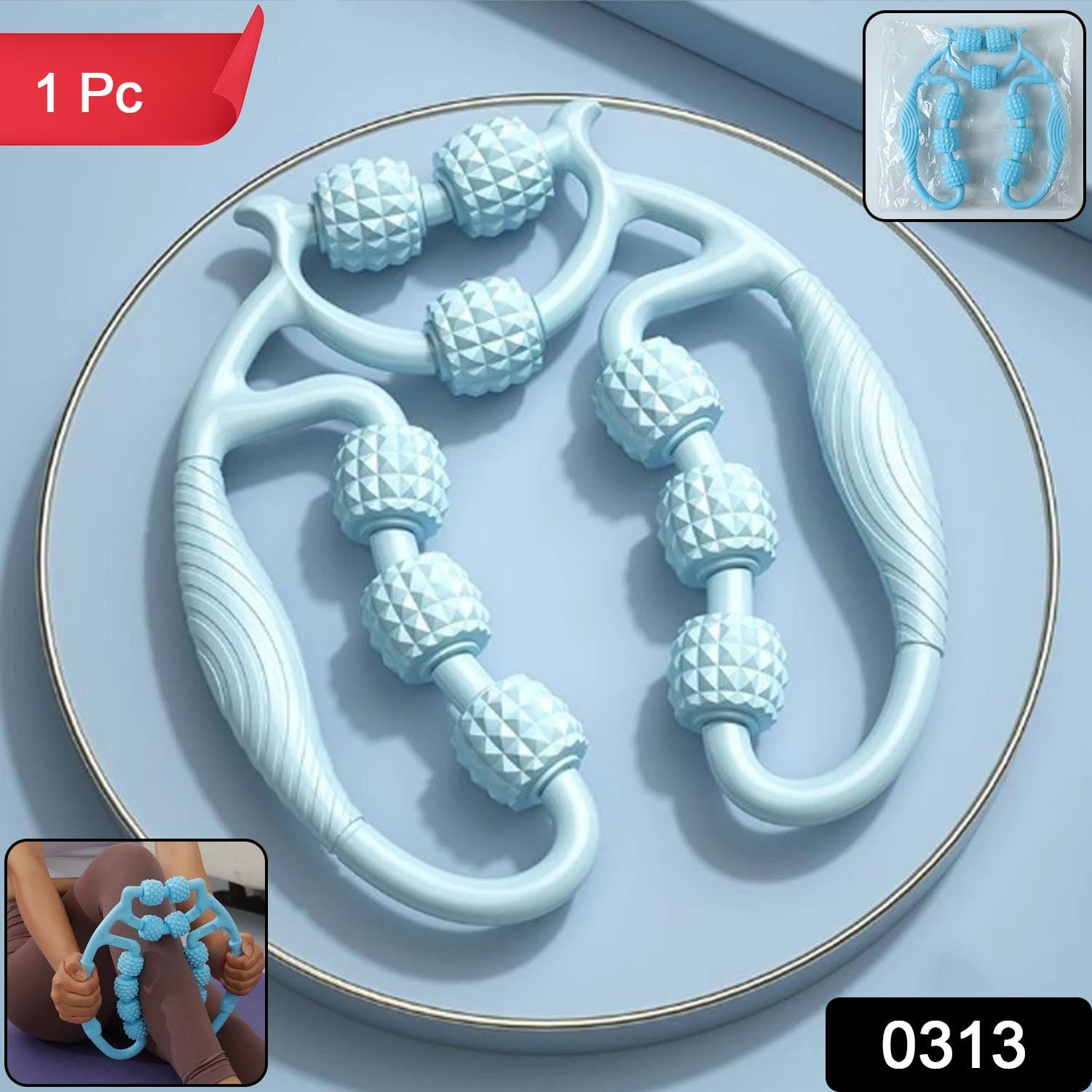 Handheld Body Massage Roller for Legs, Arms & Muscle Relaxation (1 Pc)