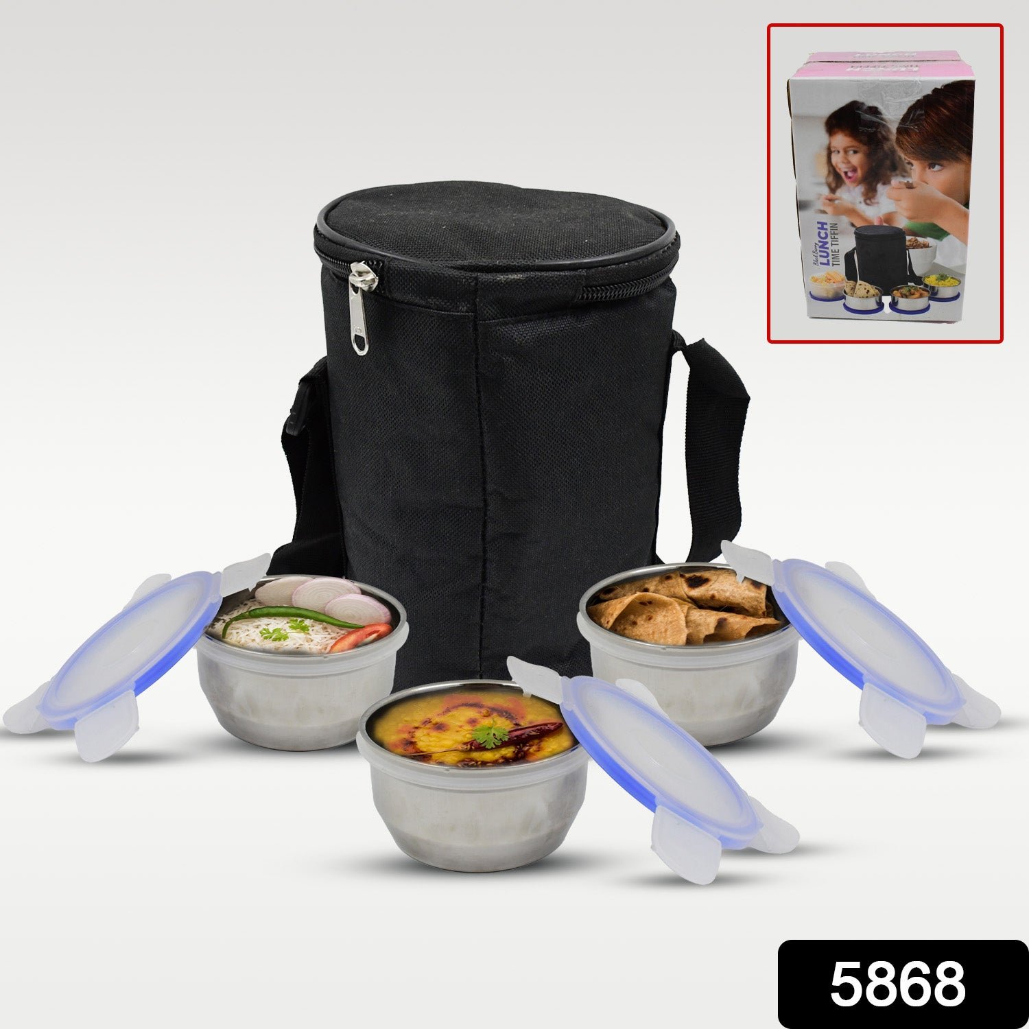 Stainless Steel Lunch Box - Multi-Compartment Airtight Container for Office