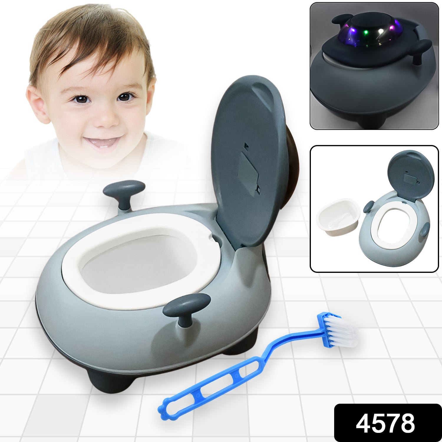 BABY PORTABLE LIGHTING & MUSIC BABY POTTY SEAT  CHAIR FOR  POTTY SEAT FOR 1+ YEAR CHILD