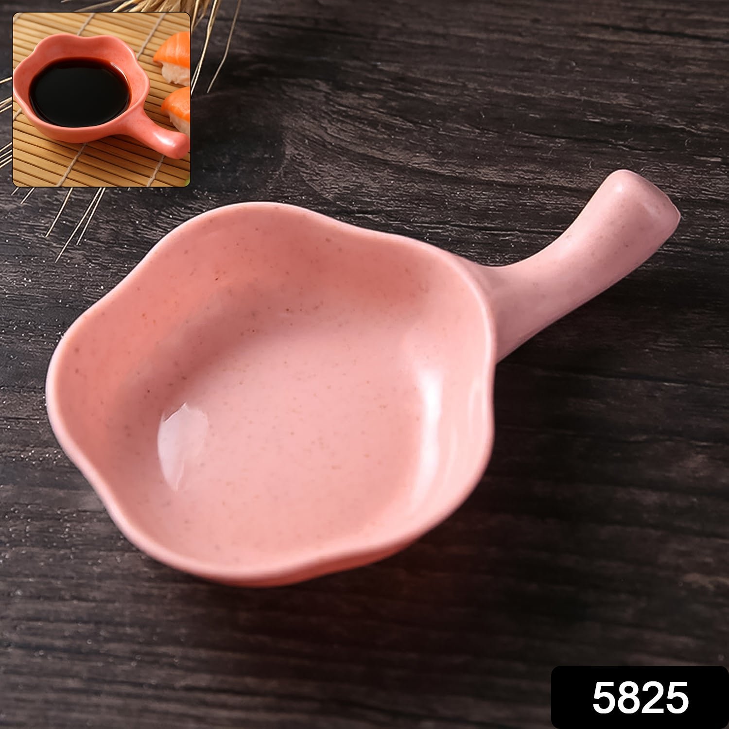 Mini Flower-Shaped Sauce Dish with Handle